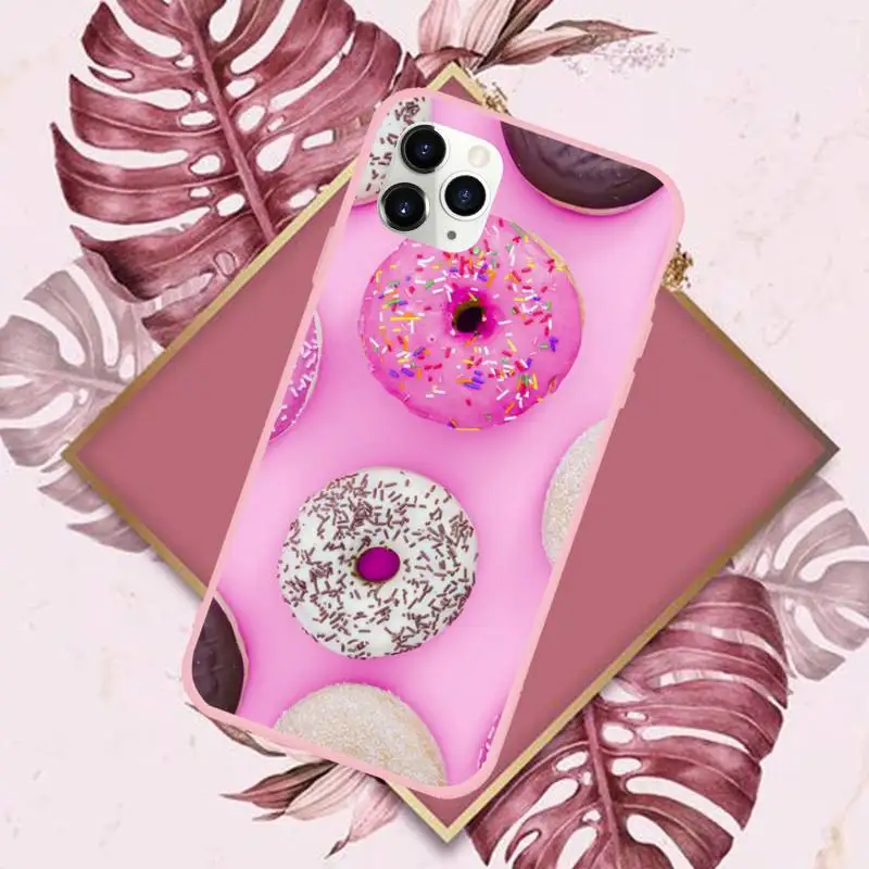 

Cartoon cute fashion beautiful donut Phone Case Candy Color for iPhone 11 12 mini pro XS MAX 8 7 6 6S Plus X SE 2020 XR
