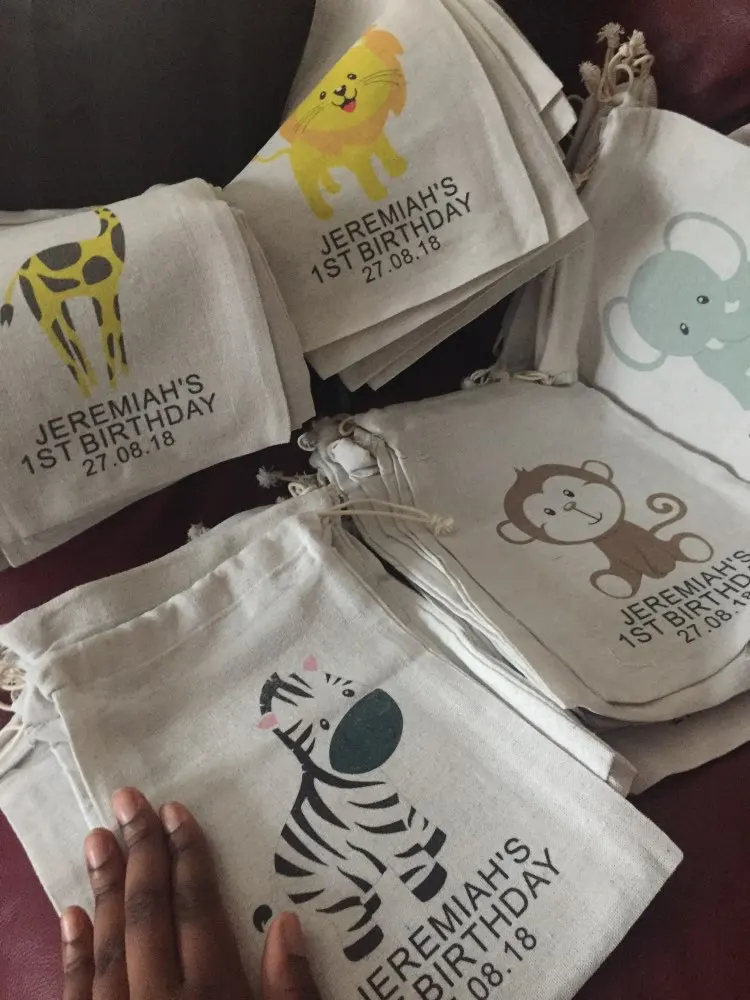 Джунгли Младенцы животные тематическая вечеринка сумочки для конфет подарочные