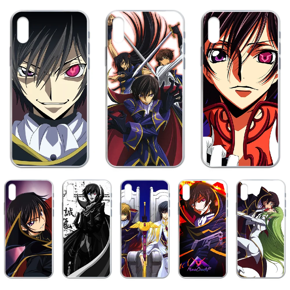 Прозрачный чехол для телефона с кодом GEASS Lelouch Lamperouge iphone 4 4S 5 5C 5S 6 6S PLUS 7 8 X XR XS 11 PRO SE