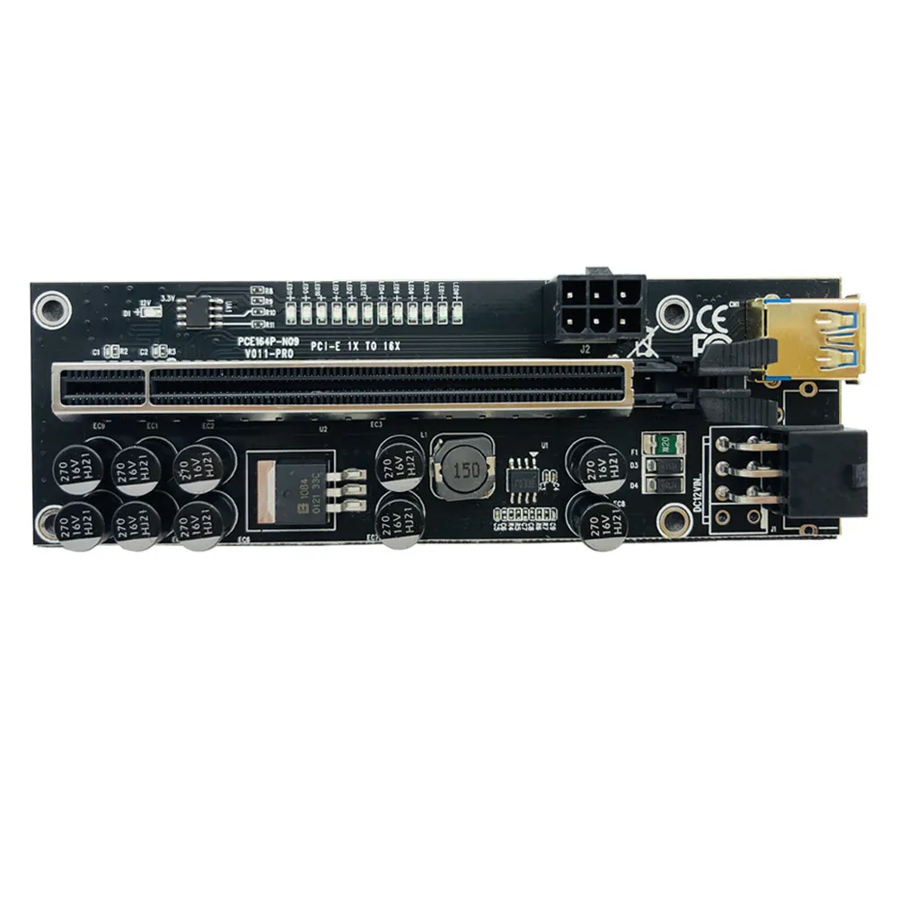 6PCS VER011 PCIE Riser for Video Card USB 3.0 PCI Express 1X to 16X Cabo SATA 6pin Power Cable Bitcoin Miner Mining | Компьютеры и
