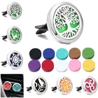 Новый диффузор эфирного масла для ароматерапии, автомобильный диффузор с зажимом, аромадиффузор с деревом жизни, ожерелье, освежитель воздуха для автомобиля, медальоны для парфюма 10pc Pad