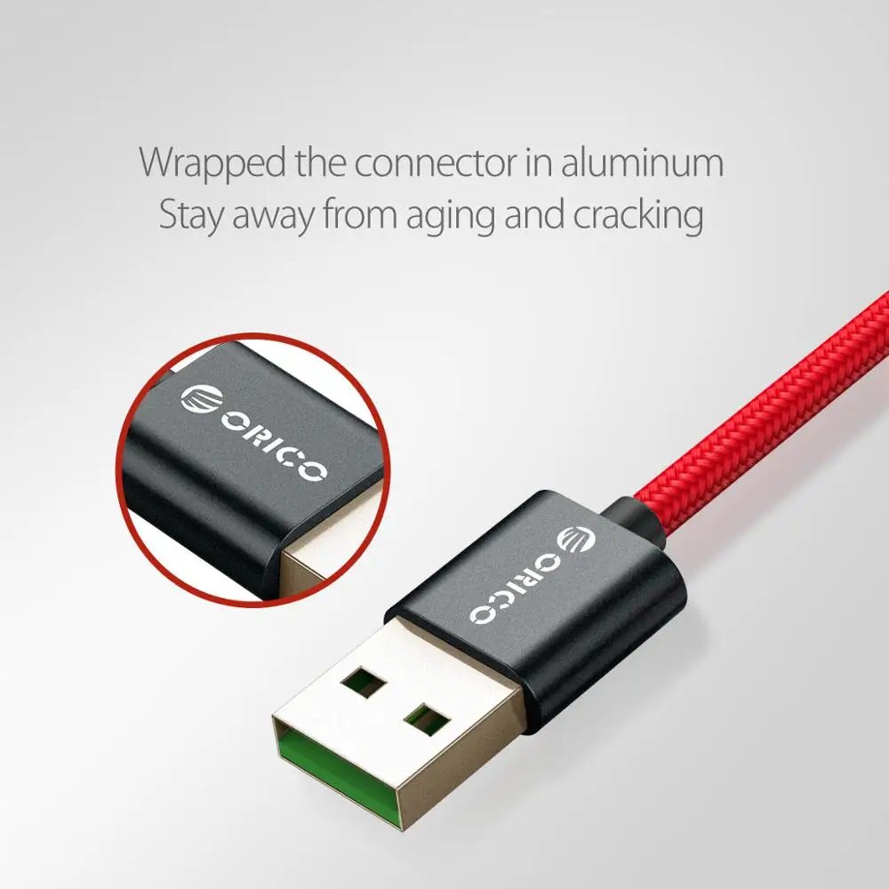 ORICO 5A кабель для быстрой зарядки типа C, кабель для синхронизации данных, плетеный кабель для зарядки huawei P9 Macbook LG G5 Xiaomi Mi 5 huawei P20