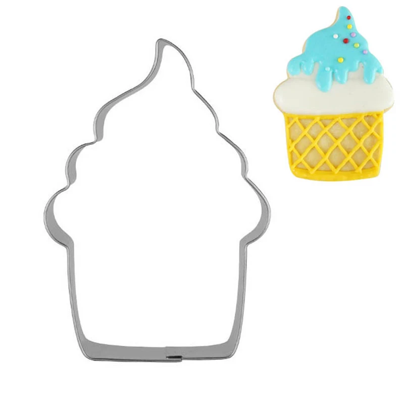 

1pc Ice Cream Cone Shape Biscuit Cutter Stainless Steel Home DIY Mousse Cookie Cutters Baking Tools