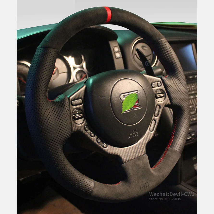 

Real Alcantara suede steering wheel cover for Nissan new Teana X-Trail Qashqai Murano GTR hand-sewn Hand grip Auto interior