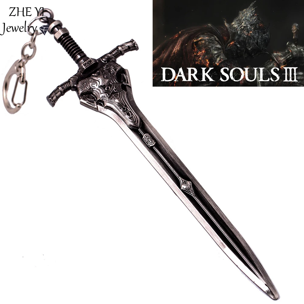 

Dark Soul Artorias Sword Model Keychain For Men Abyss Walker Knights Sword Pendant Key Ring Car Bag Key Finder Cosplay Jewelry