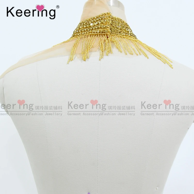 Водопад висячая аппликация лифа ювелирные изделия воротник патч для свадебного