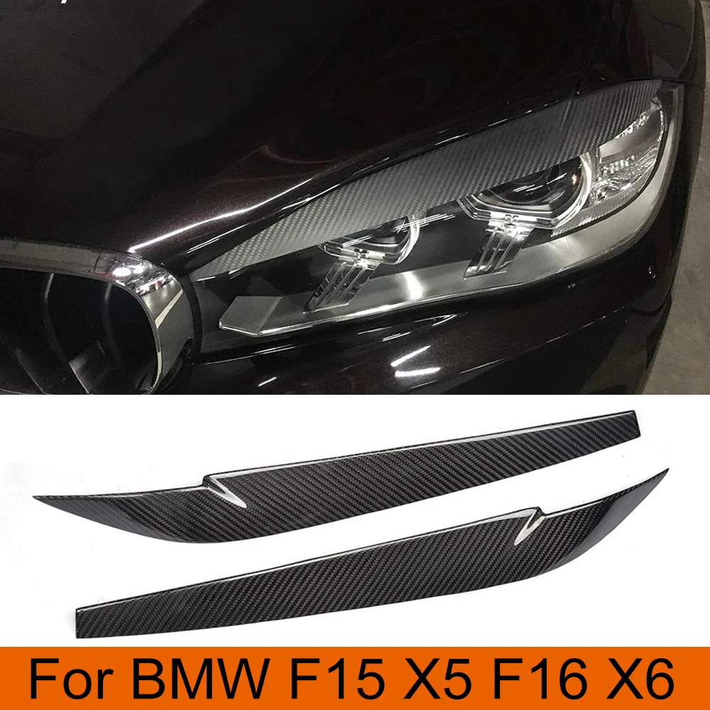 Реальные углеродного волокна/FRP фары для BMW F15 X5 F16 X6 брови наклейка ресниц