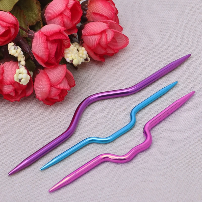 3 шт. Вязание иглы шпильки вязальные крючки для шитья с ажурным трикотажным
