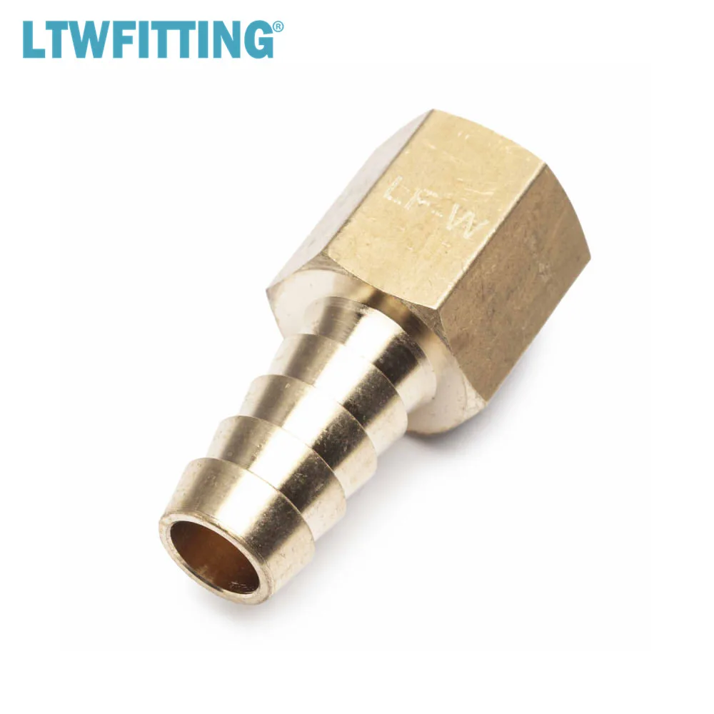 LTWFITTING Brass Fitting Coupler / Adapter 3/8&quot Hose Barb x 1/4&quot Female NPT Fuel Gas | Обустройство дома