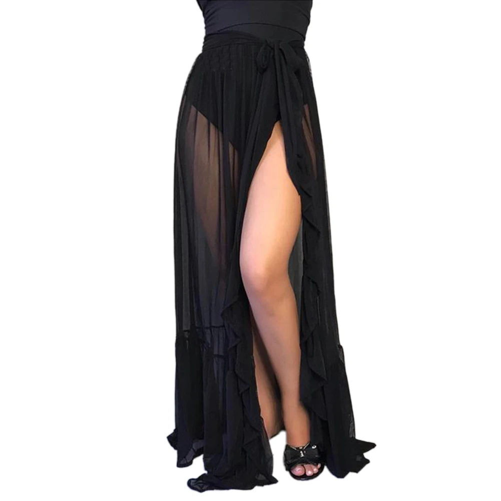 2020 Сексуальное Женское прозрачное пляжное бикини накидка юбка с запахом для