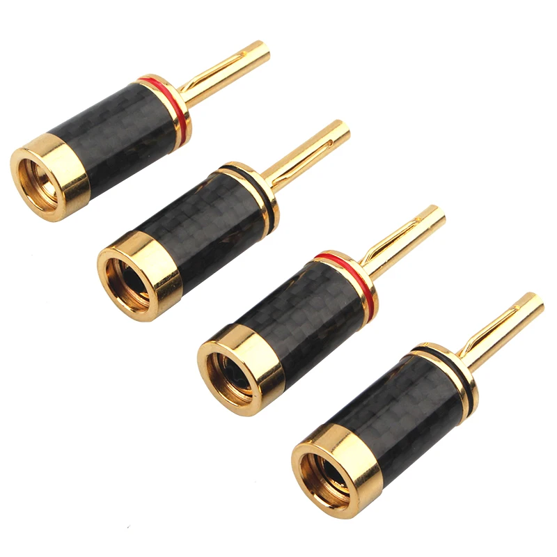 8 шт./50 шт./100 шт. позолоченные Аудиоразъемы из углеродного волокна |