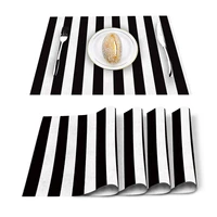 black white stripes pattern table mat kitchen decoration placemat table napkin for wedding dining accessories table mat