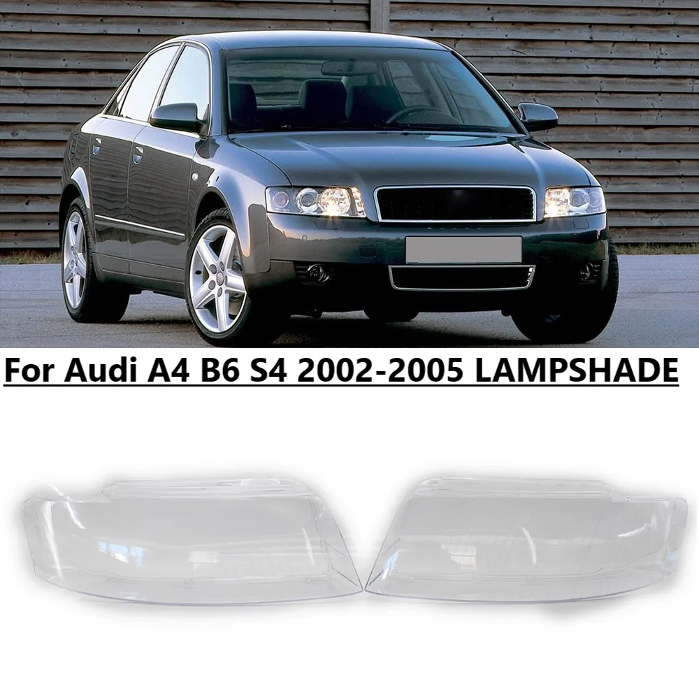 Faros delanteros de coche izquierdo y derecho, pantallas transparentes, carcasa de lámpara, cubiertas de carcasa para Audi A4, B6, S4, 2002, 2003, 2004, 2005