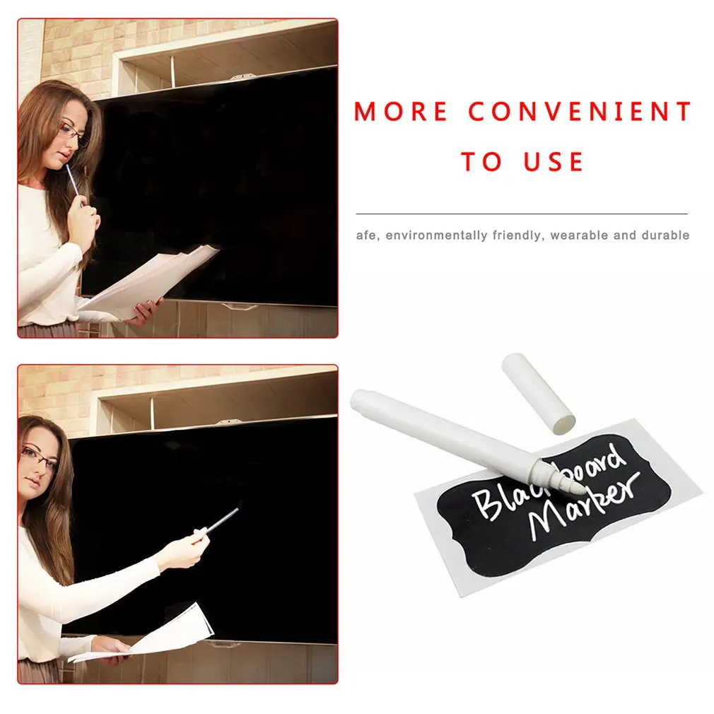

Erasable Blackboard Pen Water-Based Chalk White Liquid Chalk Water-Based Dust-Free Chalk Handy Removable Pen