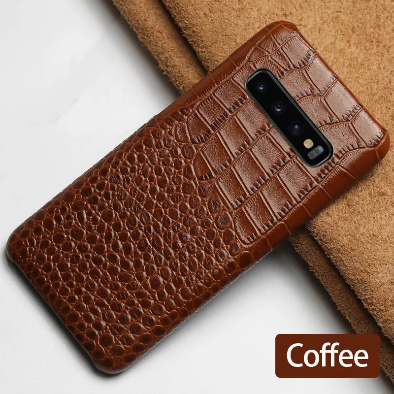 Coffee Чехол для телефона для samsung s10 lite a10 a80 s4 s5 note 4 5 7 a3 a5 a6 a7 a8 a9 карт и узором «крокодиловая кожа» для j3 j5 j6 j7 j8 - Цвет: Coffee