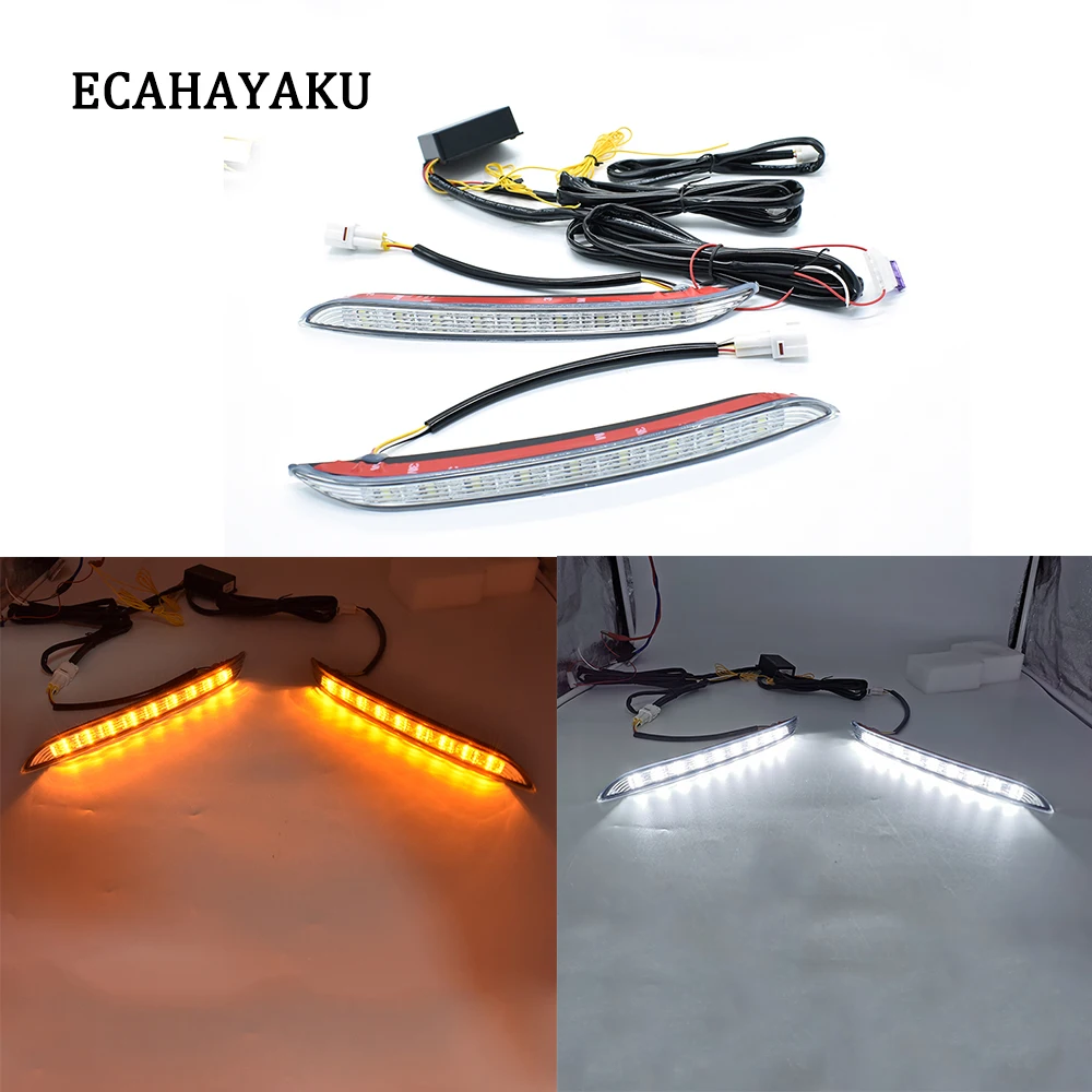 ECAHAYAKU 2 шт. автомобиля светодиодный DRL Дневной светильник 12В противотуманная фара