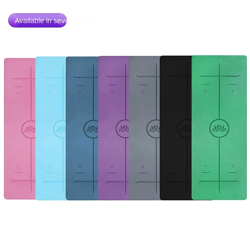 

183*68*0.5CM PU rubber yoga mat non-slip fitness yoga mat sweat-absorbent position line LOGO yoga mat outdoor fitness PU rubber