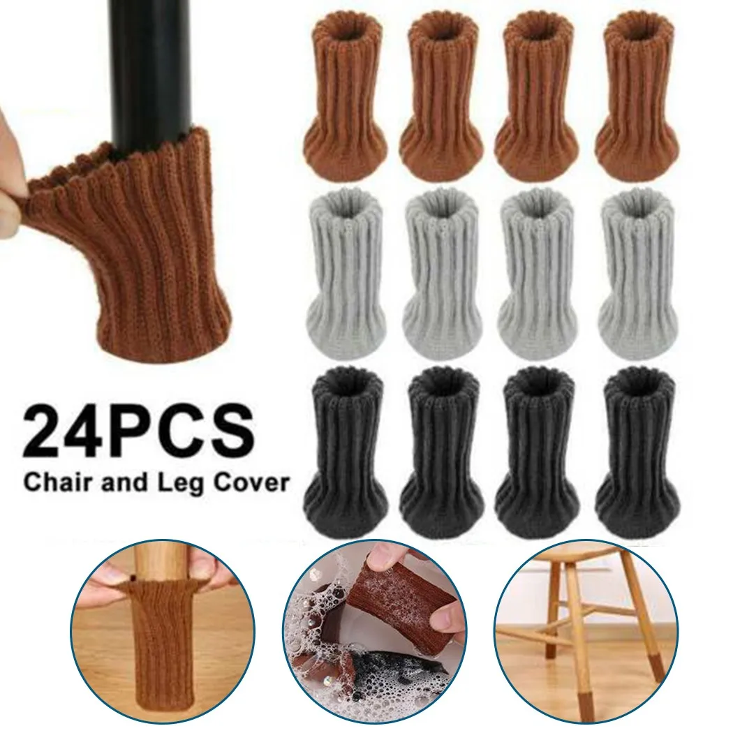 

Chair Leg Sock Knitted Chair Leg Cover Non-Slip Table Floor Protector Furniture Feet Cover Protection Pad Moving Noise Reductio