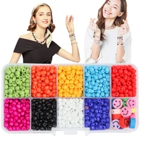 1 box glass seed beads kits smiling face beads polymer clay spacer loose beads for jewelry kits diy bracelet necklace wholesale