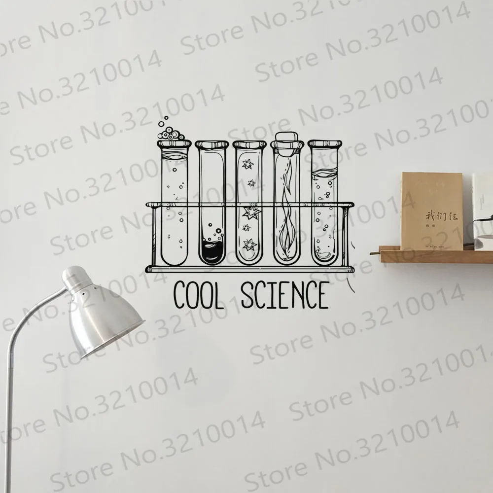 

Laboratory Wall Decal Cool Science Test Tube Vinyl Sticker Chemistry Classroom Art Home Interior Design Bedroom Mural PW683