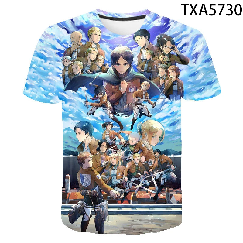 

Summer New Attack On Titan Streetwear Fashion T-shirt Boy Girl Kids 3D Printed Casual Short Sleeve Men Women Children Cool Tops