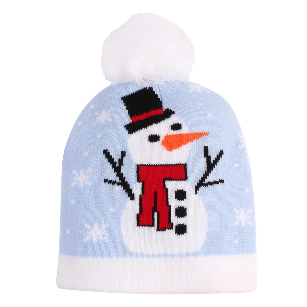 

Christmas Hat Sweater Knitted Beanie Christmas Thermal Knitted Hat Christmas Gift for Kids Xmas 2021 New Year Decorations #114