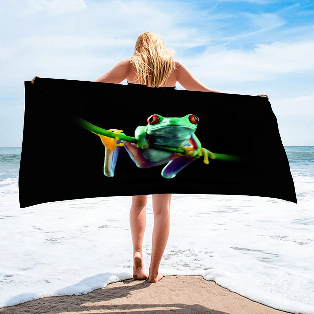 

Phayon Adult Microfiber Household Towel Bath Towel Frog Small Animal Pattern Printing Custom Personalized Travel Beach Towel