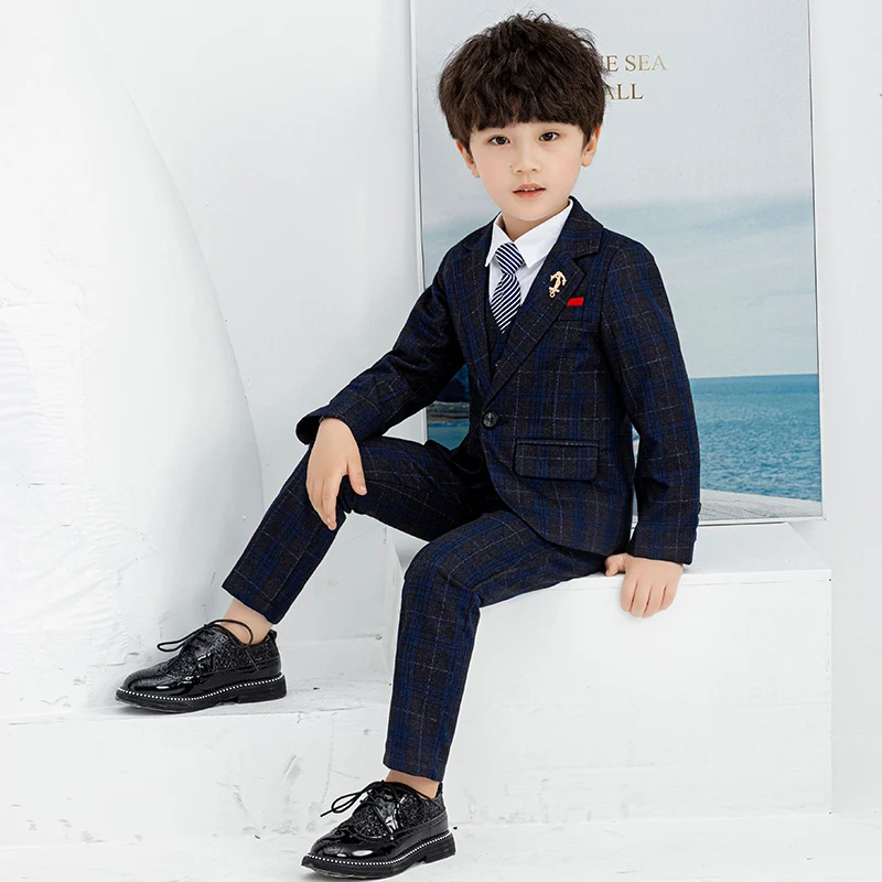 Костюм с рисунком решетка 3 шт. подходит для свадьбы выступлений всех видов