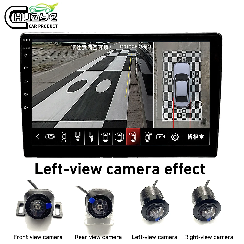 Видеорегистратор Панорамный 4 камеры HD 360 с эффектом объемного обзора |