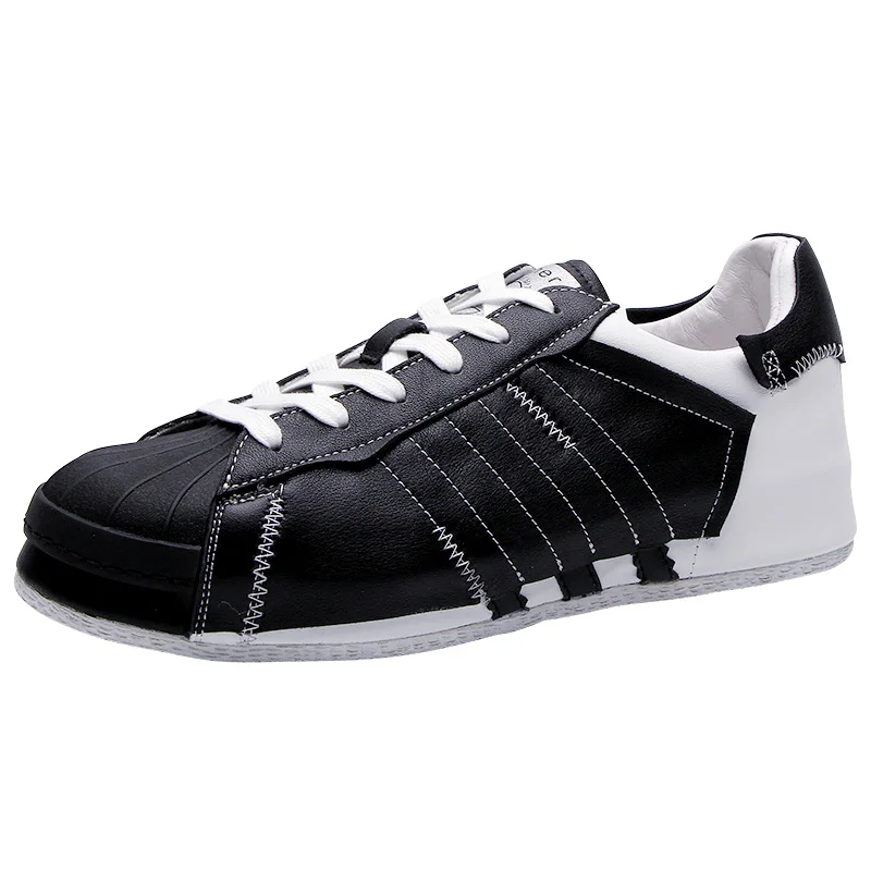 

Men's shoes 2021 spring/summer new leather plate shoes fashion thick soled casual shoes breathable lace-up men's shoes