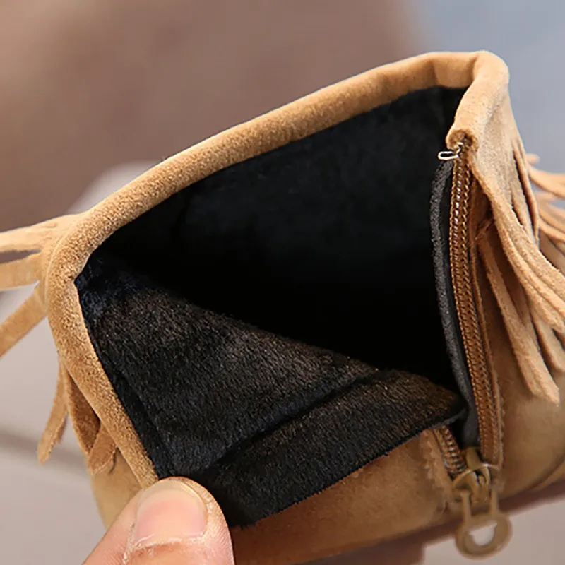 

2020 Winter Martin Boots Autumn Plus Baby Shoes for Children Girl's Flat Casual Outdoor Keep Warm Thicken Students Ankle Kids