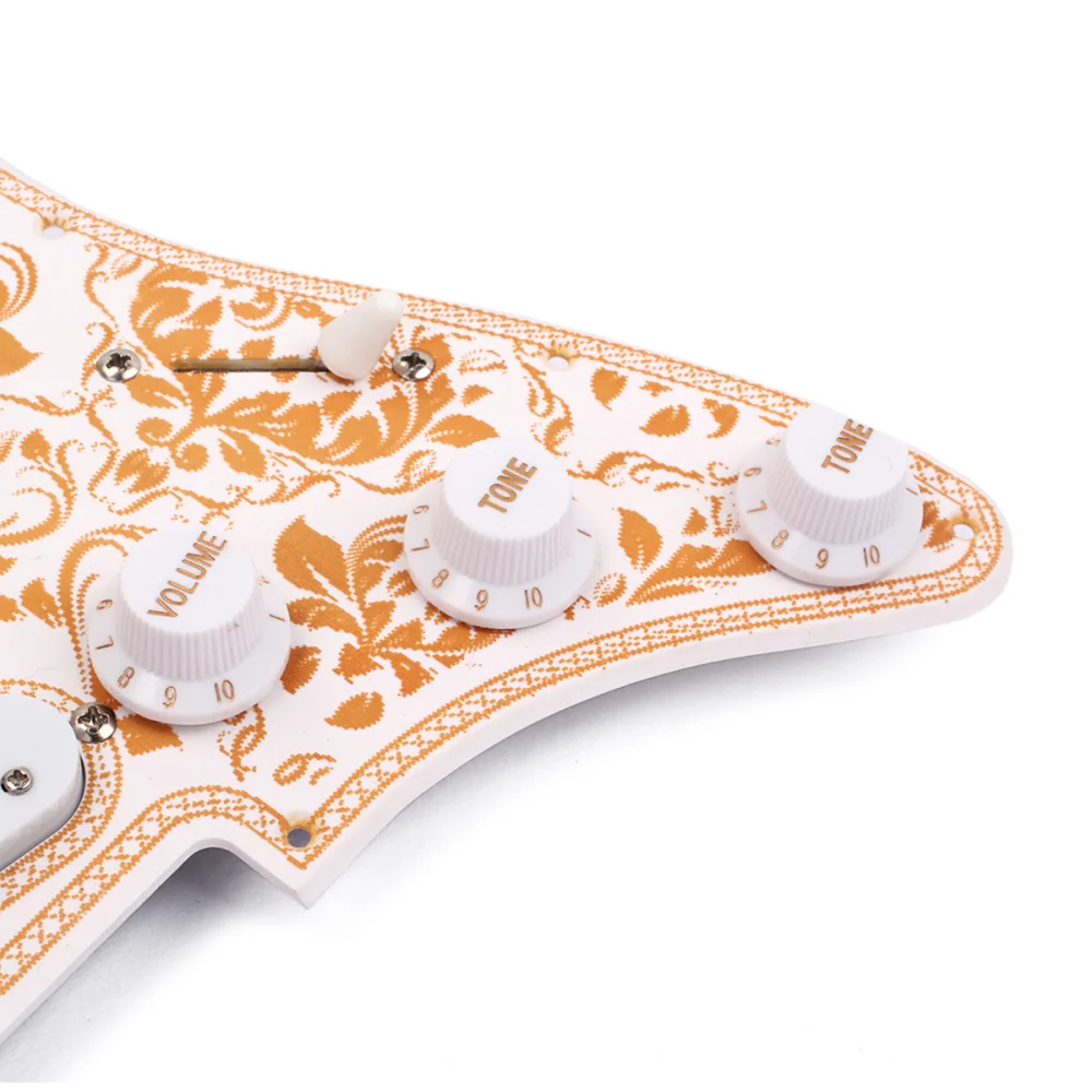 

PVC Flower Patterned Electric Guitar Replacement 12-Screws Pre-wired Pickguard Pickup Guard for Strat