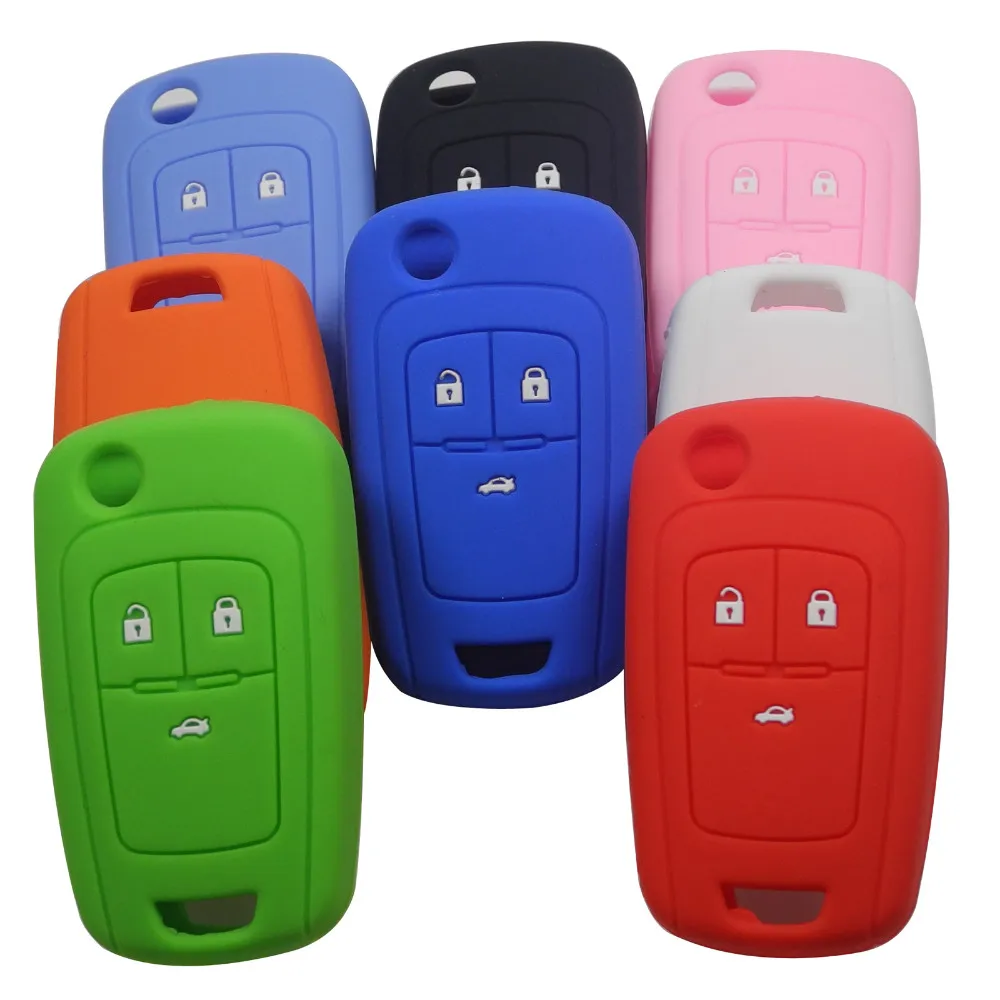 3 Buttons Silicone Car Key Cover Case For Chevrolet Cruze 2013 Spark Onix Silverado Volt Camaro Aveo Sonic Remote With Logo | Автомобили и