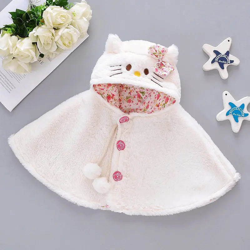 Русский на осень для маленьких девочек кашемир мех с отложным воротником и