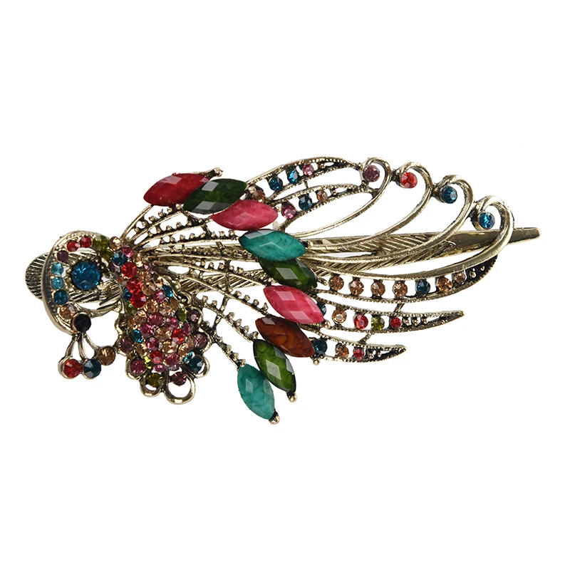 Милые винтажные хрустальные заколки для волос с павлином инструменты