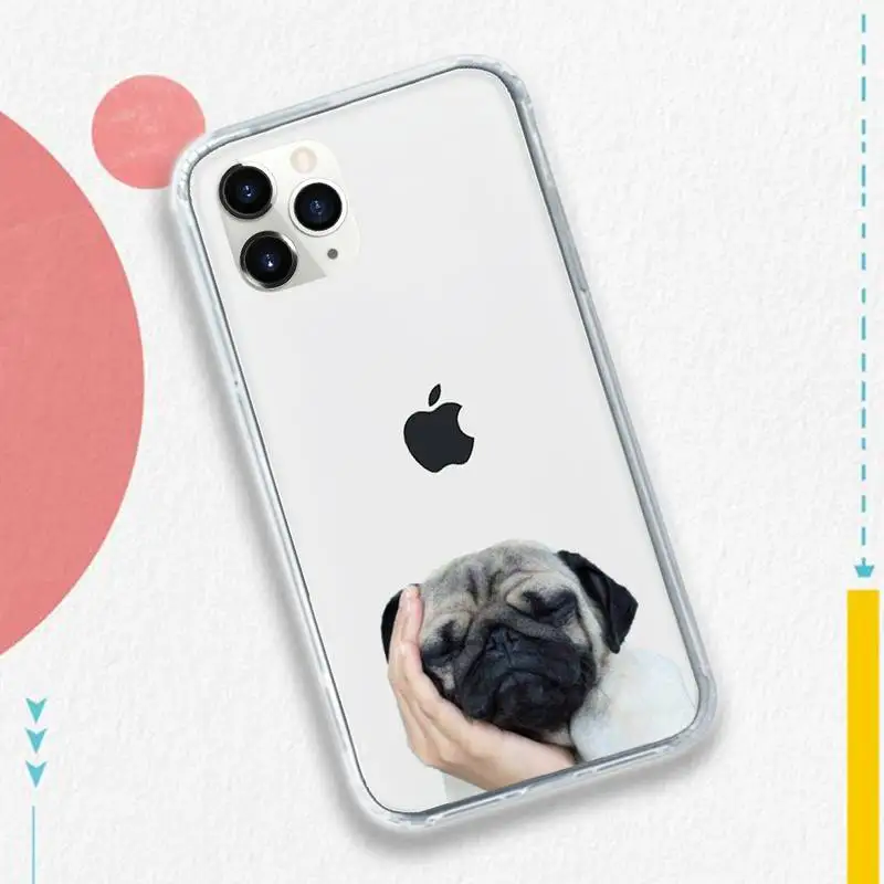 

Cute funny animal bulldog art Phone Case Transparent soft For iphone 5 5s 5c se 6 6s 7 8 11 12 plus mini x xs xr pro max