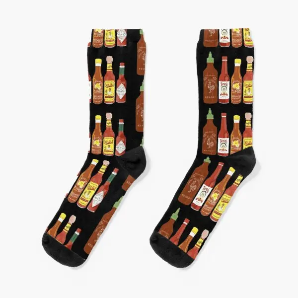 

Spicy Check Out These Hot Sauces On Bla Crew Socks Mens Cotton Funny Short Best Sports Pattern Black Women Winter Cartoon