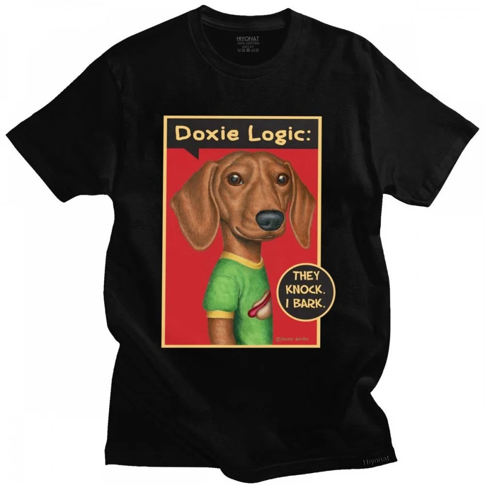 

Funny Dachshund T Shirt for Men 100% Cotton T-shirt Dog Owner Tees Crew Neck Short Sleeve Fashion Graphic Tshirt Merch Clothing