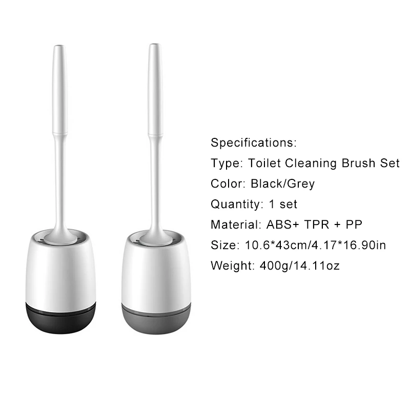 

TPR Toilet Brush Rubber Head Holder Cleaning Brush For Toilet Household Floor Cleaning Bathroom Toilet Cleaning Brush Set