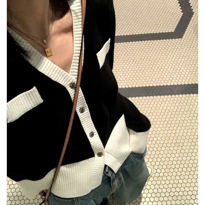 Женская одежда костюм джемпер свитера Укороченный кардиган милые топы с длинным