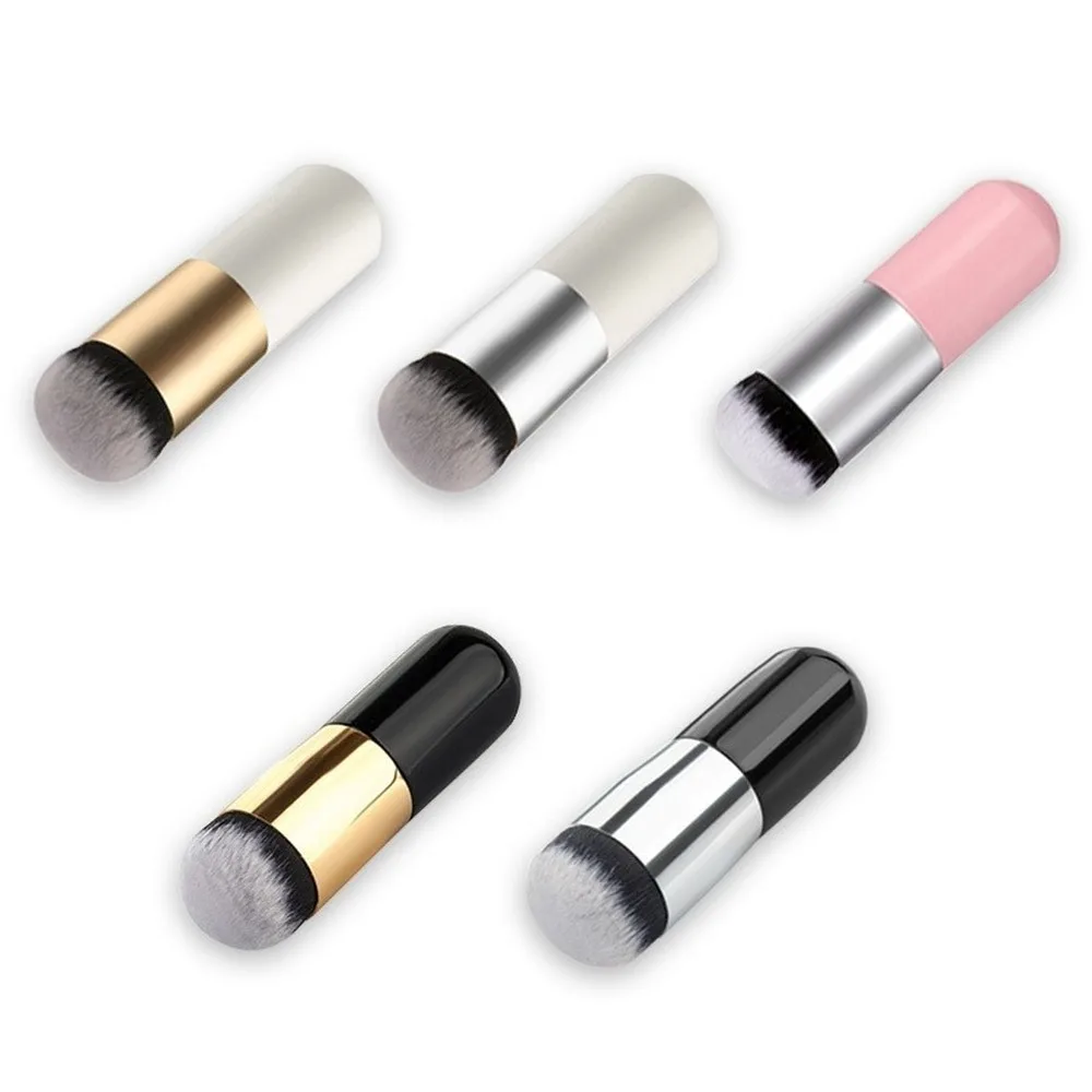 1PCS Small Fat Pier Foundation Brush Base Portable BB Cream Makeup Ultra-Fine Round Flat Hair Thick Tube Make-up | Красота и здоровье
