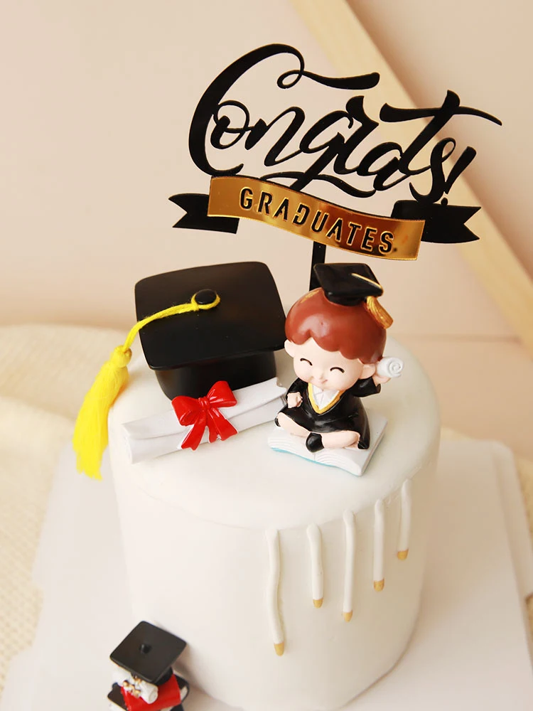 Украшение для торта на выпускной топпер пирожных из смолы мальчиков и девочек