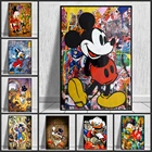 Художественная картина с граффити Disney, постер с принтом Дональда Дака и Микки, уличное искусство, холст, Настенная картина для гостиной, домашний декор