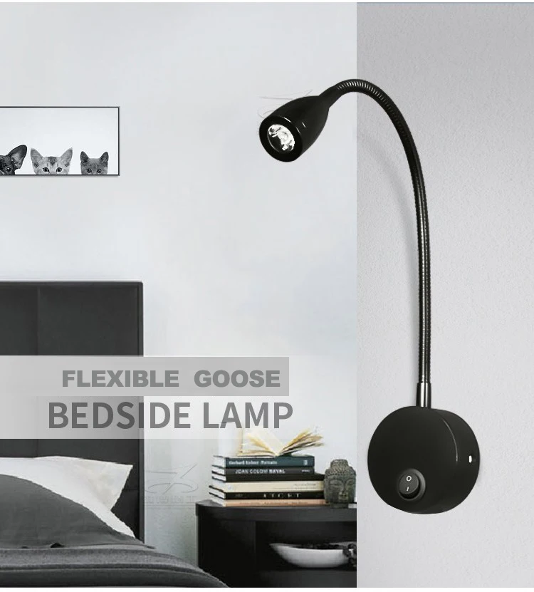 Настенные бра с зажимом лампа для спальни выключателем прикроватный светильник