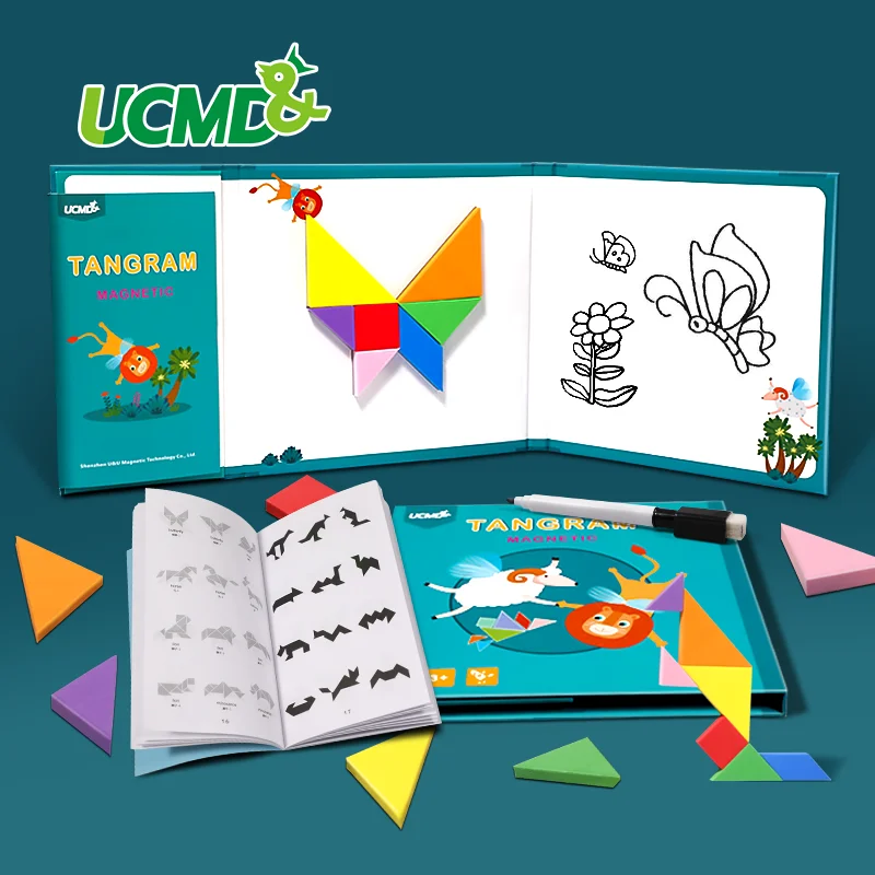 Магнитные 3D головоломки Монтессори игра с животными танграмма пазл доска