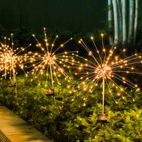 8 modes led solar firework lights outdoor waterproof diy shine string for garden lawn landscape holiday christmas decor lights