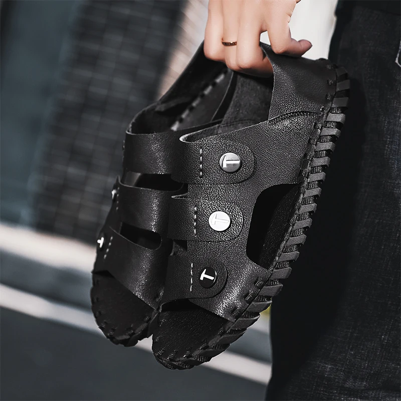 

Sandals Men Men Leather Sandals Summer Sandals Shoes Men Men's Sandals 14 Hiking Sandals Man Shoes Classic Roman Shoes