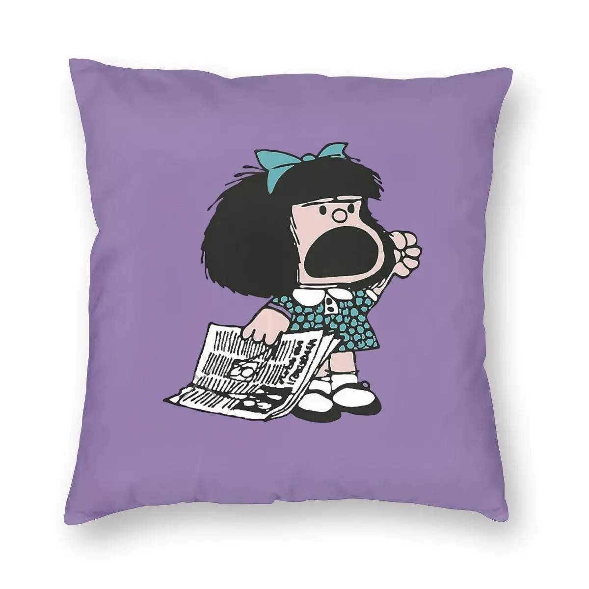 

Mafalda Pillowcase Decoration Cute Kawaii Cartoon Cushion Cover Throw Pillow for Sofa Polyester Double-sided Printing Print