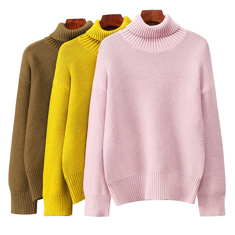 Свитер с отложным воротником женский эластичный вязаный пуловер в рубчик