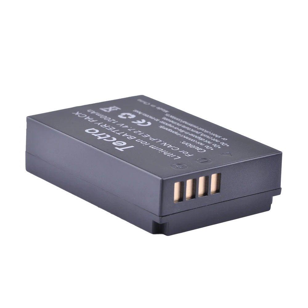 Аккумулятор для камеры Tectra LP-E12 LPE12 1200 мАч Canon EOS M10 Kiss X7 Rebel SL1 100D SX70 HS EOS-M M2 M50 M100 M200